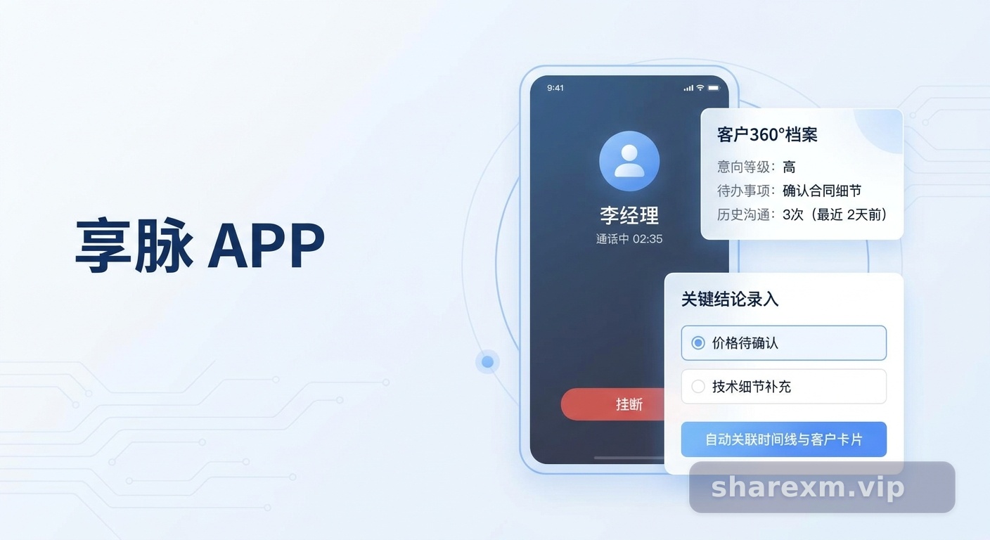 享脉APP安卓官方免费下载安装：电话销售的移动CRM中枢与精准触达策略 配图